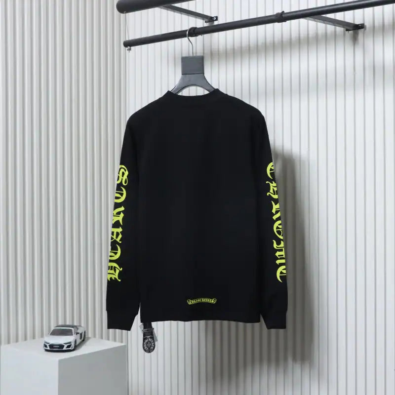 Chrome Hearts CH 25ss Collar Color Sanskrit Round Neck Long Sleeve Black – CHK039