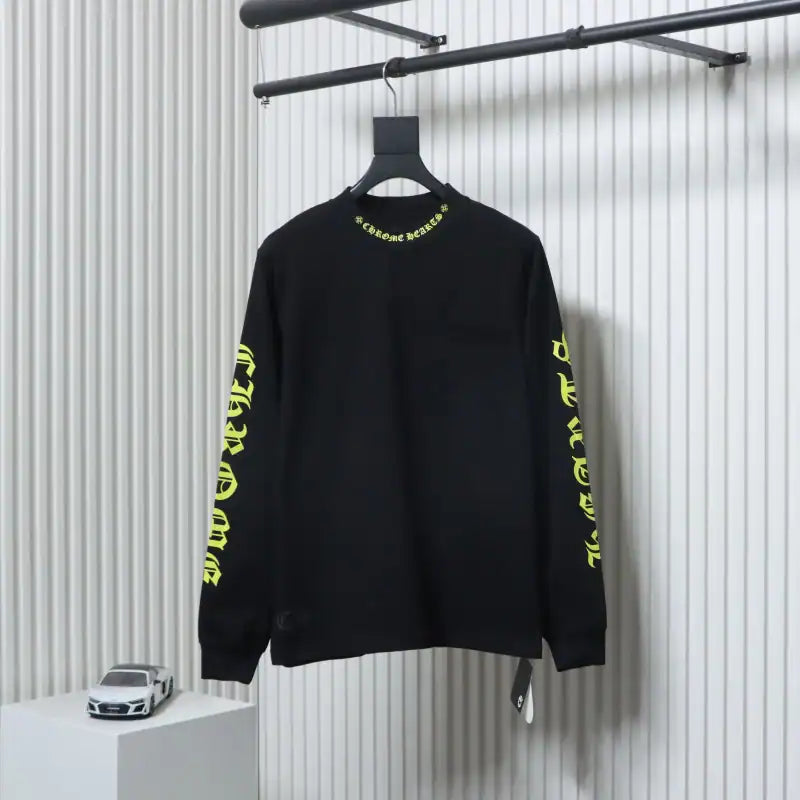 Chrome Hearts CH 25ss Collar Color Sanskrit Round Neck Long Sleeve Black – CHK039