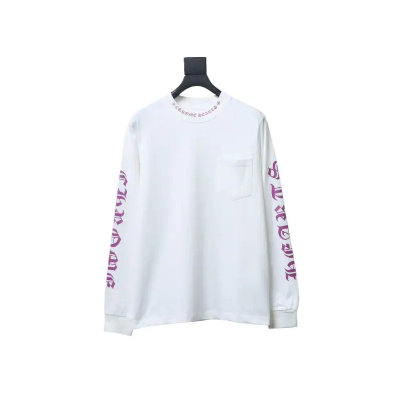 Chrome Hearts CH 25ss Collar Color Sanskrit Round Neck Long Sleeve White – CHK050