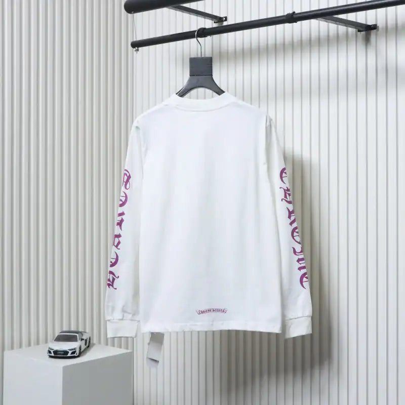 Chrome Hearts CH 25ss Collar Color Sanskrit Round Neck Long Sleeve White – CHK050