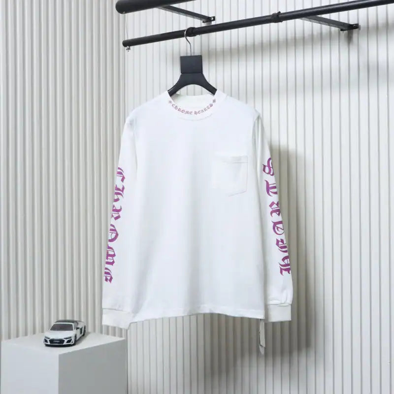 Chrome Hearts CH 25ss Collar Color Sanskrit Round Neck Long Sleeve White – CHK050