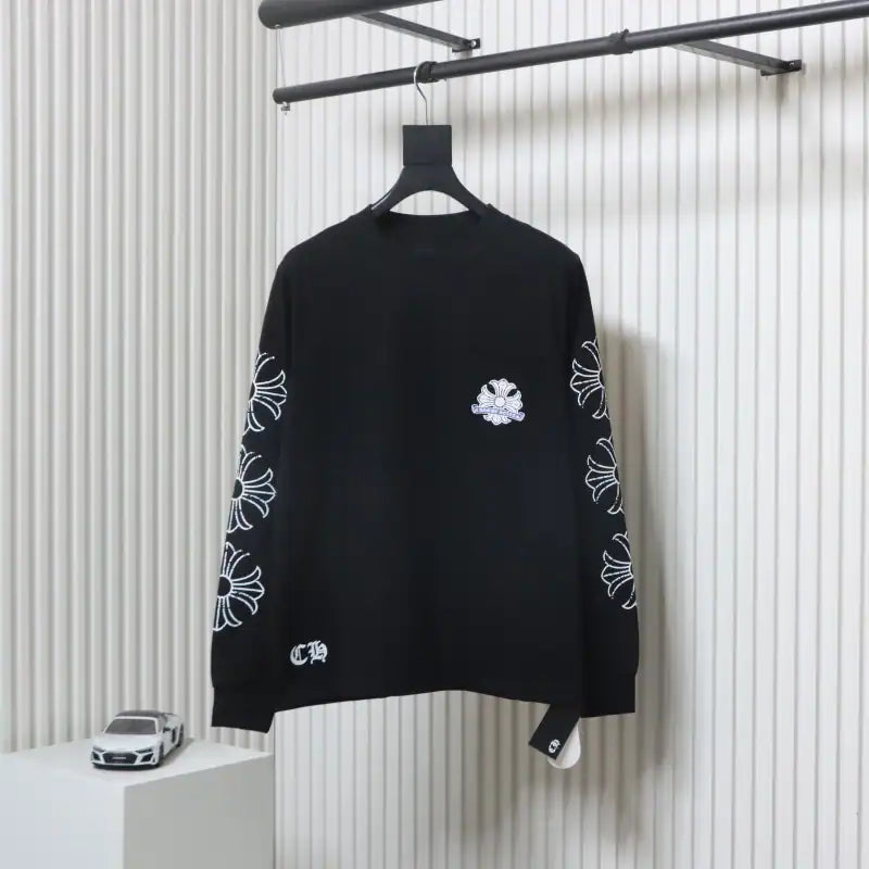 Chrome Hearts CH 25ss Damaged Horseshoe Long Sleeve Black – CHK030