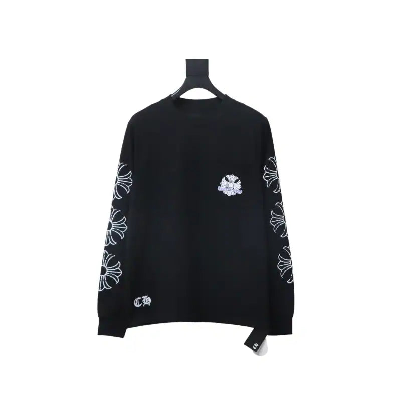 Chrome Hearts CH 25ss Damaged Horseshoe Long Sleeve Black – CHK030
