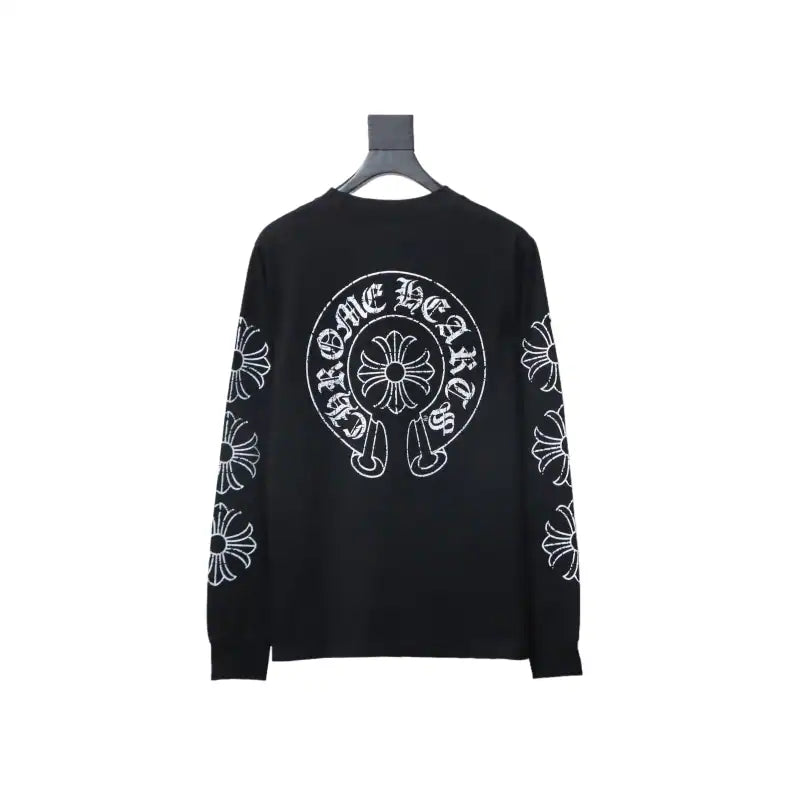 Chrome Hearts CH 25ss Damaged Horseshoe Long Sleeve Black – CHK030