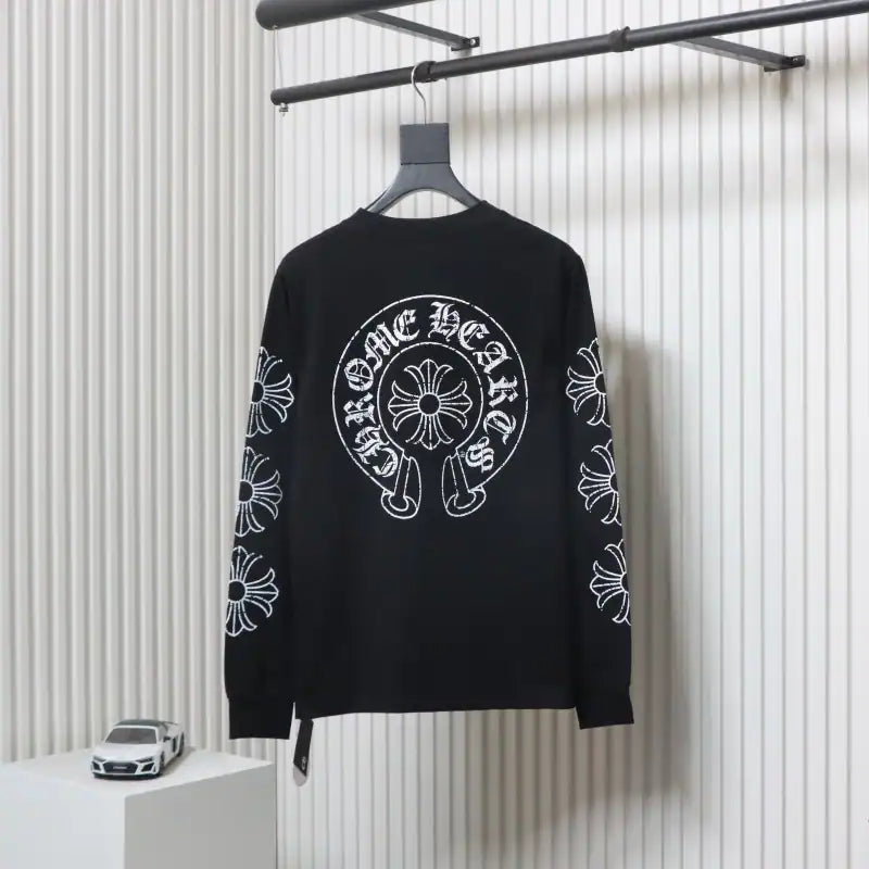 Chrome Hearts CH 25ss Damaged Horseshoe Long Sleeve Black – CHK030