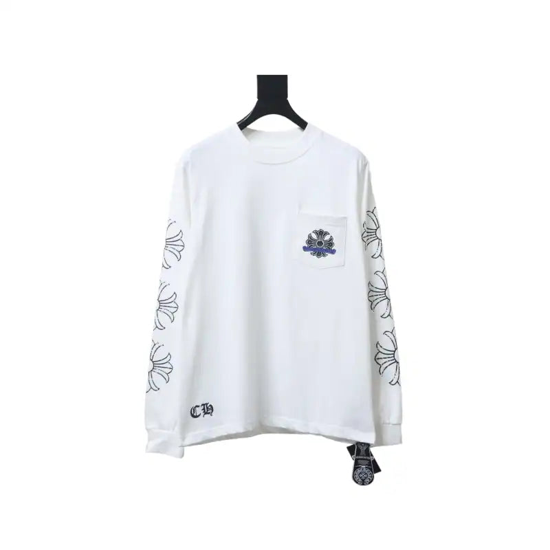 Chrome Hearts CH 25ss Damaged Horseshoe Round Neck Long Sleeve White – CHK017