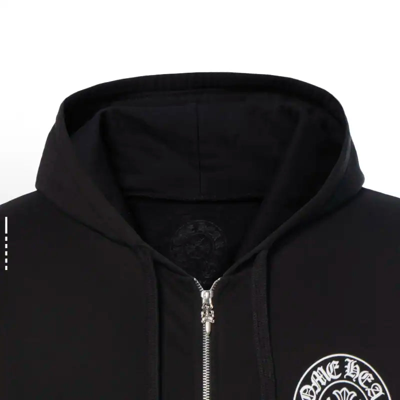 Chrome Hearts CH Black White Miami Horseshoe Zip Up Hoodie – CHK031