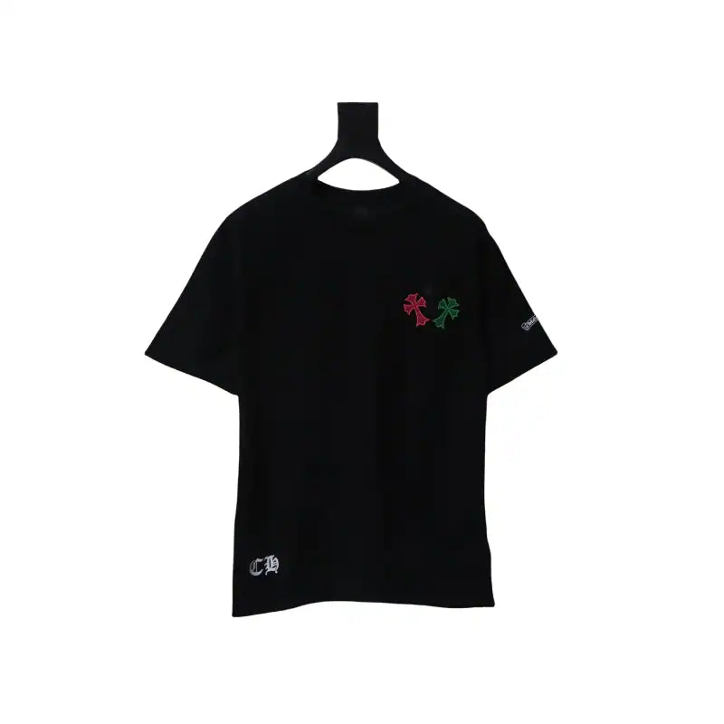 Chrome Hearts CH Colorful Leather Cross T-shirt Black – CHS003