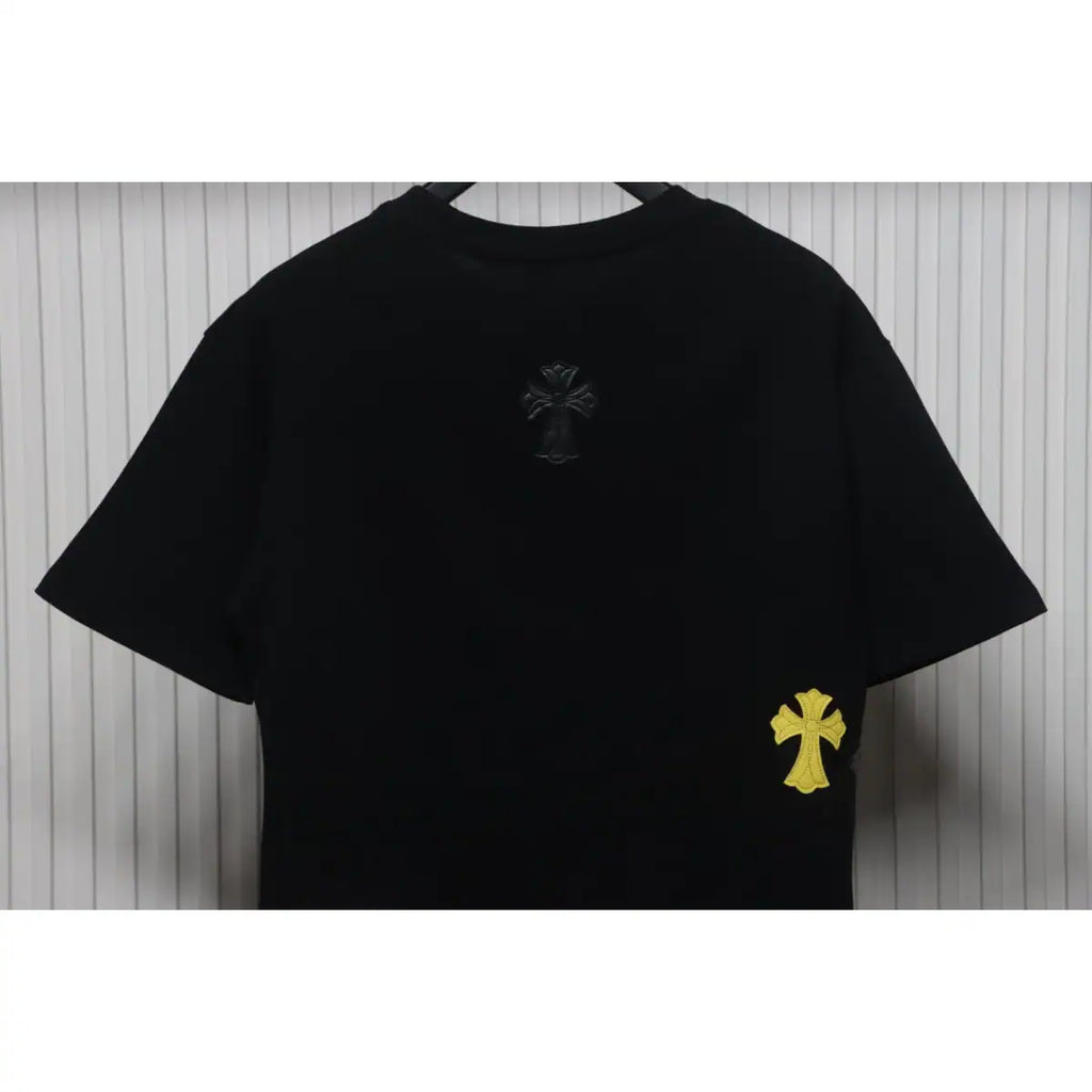 Chrome Hearts CH Colorful Leather Label Cross T-shirt Black – CHS007