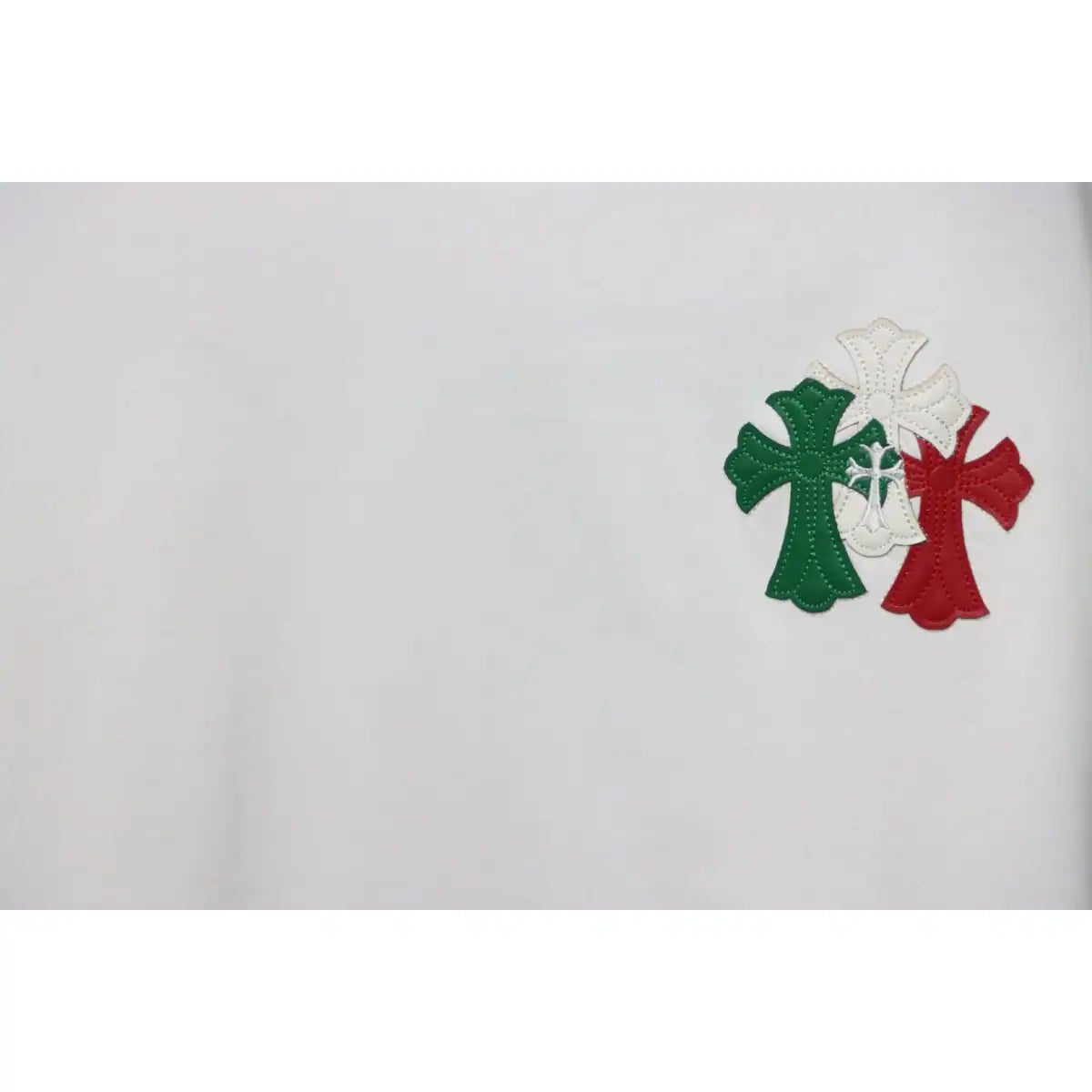 Chrome Hearts CH Colorful Leather Label Cross T-shirt White – CHS008