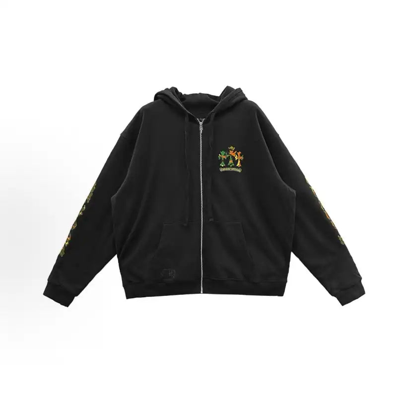 Chrome Hearts Camo Horseshoe Thermal Zip Up Hoodie Black – CHK033