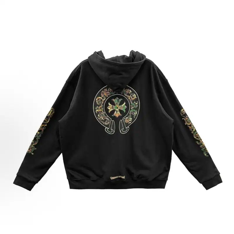 Chrome Hearts Camo Horseshoe Thermal Zip Up Hoodie Black – CHK033