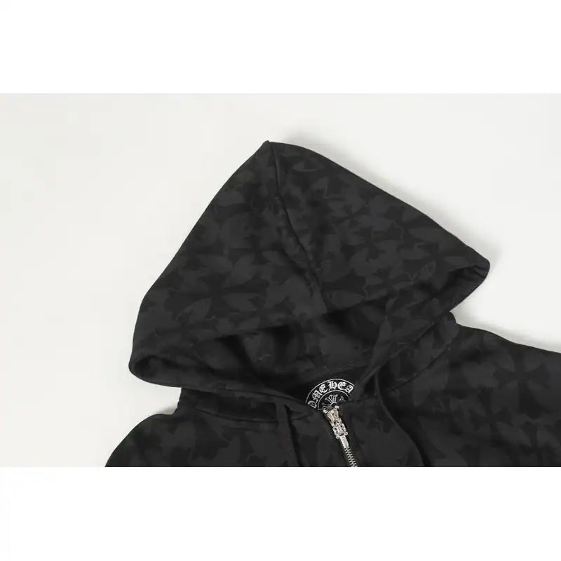 Chrome Hearts Cross Flower Arm Zipper Hoodie 24SS Black – CHK004