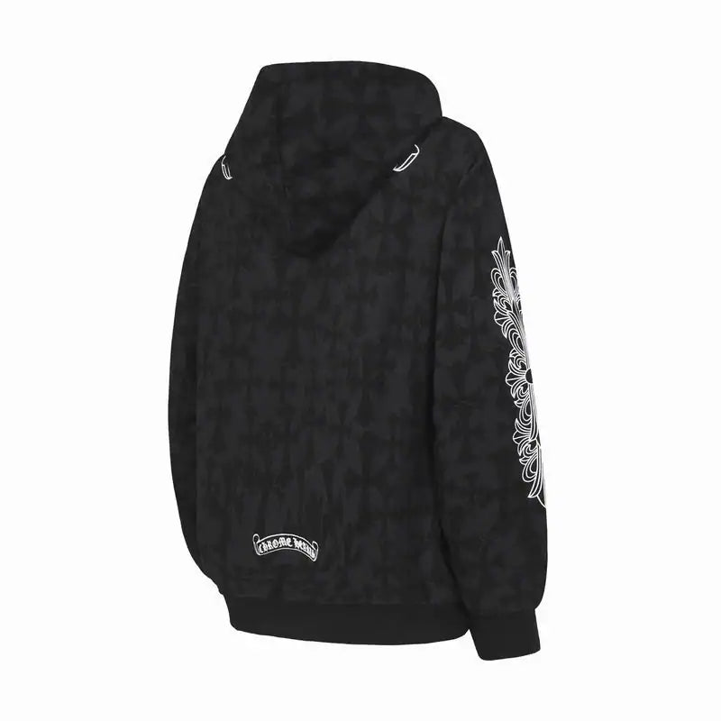 Chrome Hearts Cross Flower Arm Zipper Hoodie 24SS Black – CHK004