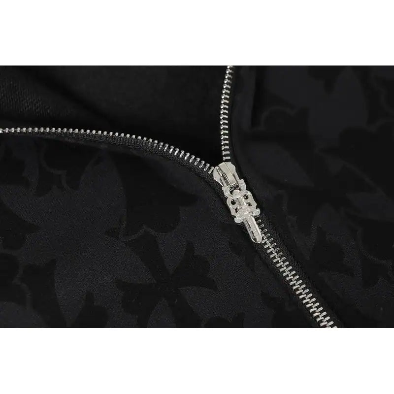 Chrome Hearts Cross Flower Arm Zipper Hoodie 24SS Black – CHK004