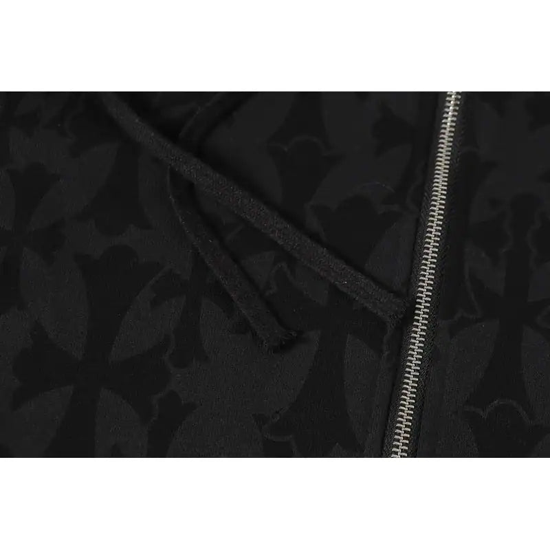 Chrome Hearts Cross Flower Arm Zipper Hoodie 24SS Black – CHK004