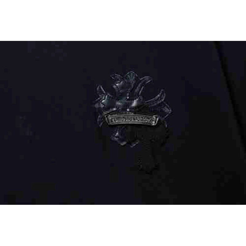Chrome Hearts Cross Leather Patch & Tape Logo T-Shirt Black – CHS111