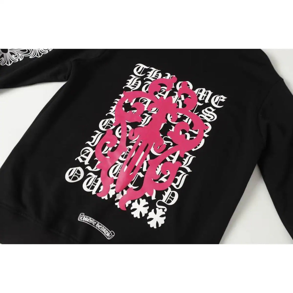 Chrome Hearts Dagger Eyechart Zip-Up Hoodie Black – CHK041