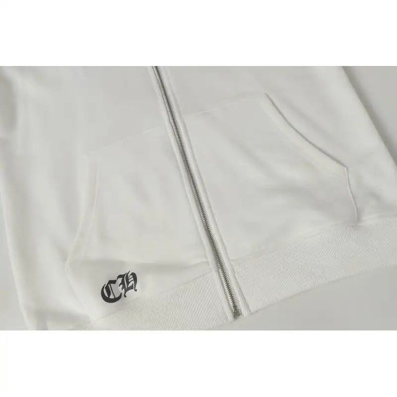 Chrome Hearts Dagger Eyechart Zip-Up Hoodie Black/White – CHK040