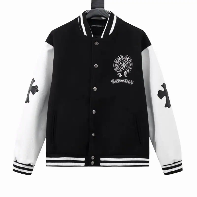 Chrome Hearts Embroidered Logo Patchwork Jacket (Black and White) – CHC006