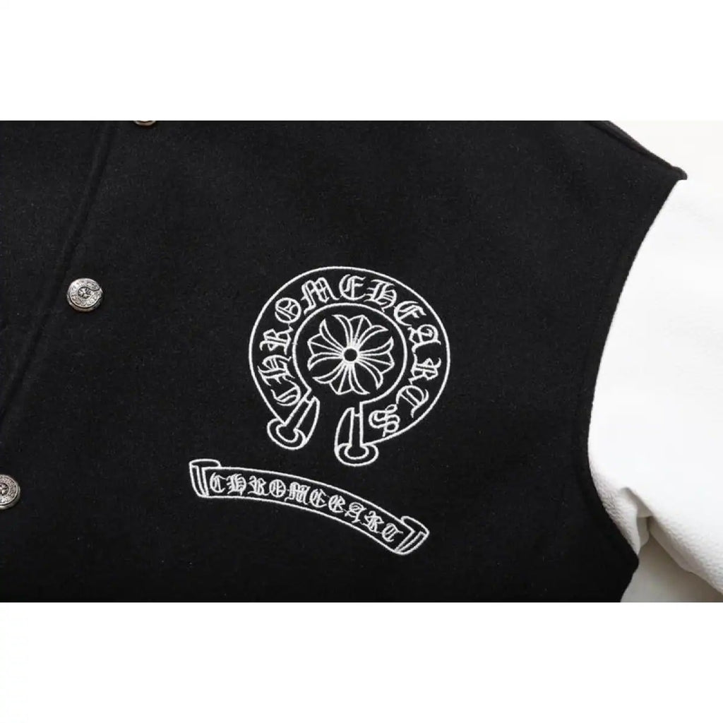 Chrome Hearts Embroidered Logo Patchwork Jacket (Black and White) – CHC006