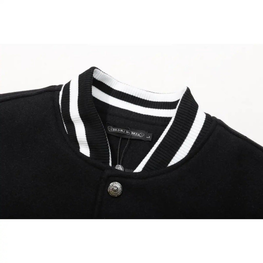 Chrome Hearts Embroidered Logo Patchwork Jacket (Black and White) – CHC006
