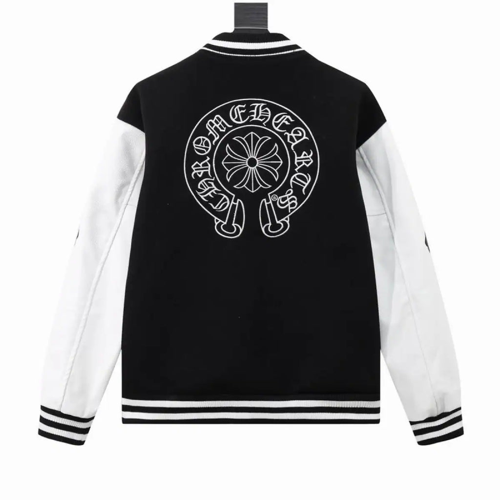 Chrome Hearts Embroidered Logo Patchwork Jacket (Black and White) – CHC006