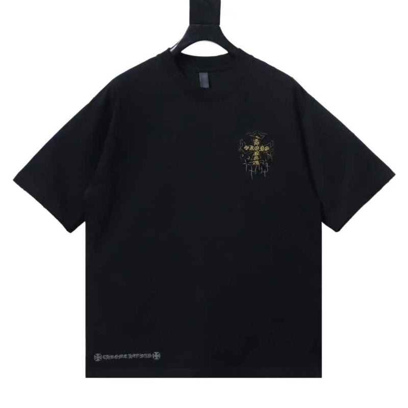 Chrome Hearts Heavy-Embroidered Sanskrit Cross T-Shirt Black – CHS110