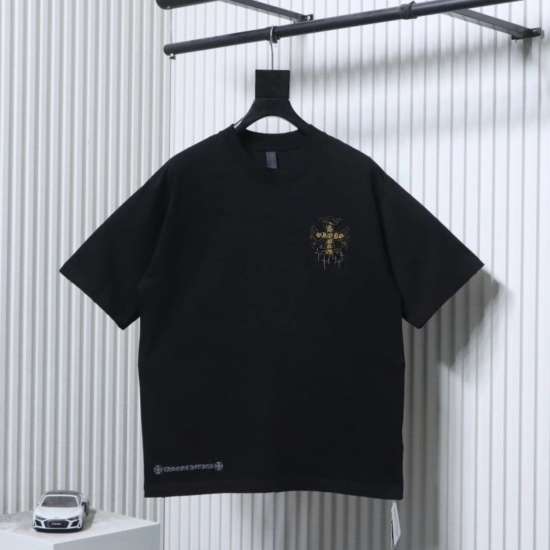 Chrome Hearts Heavy-Embroidered Sanskrit Cross T-Shirt Black – CHS110