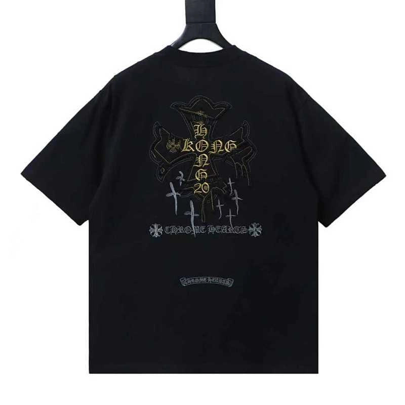 Chrome Hearts Heavy-Embroidered Sanskrit Cross T-Shirt Black – CHS110