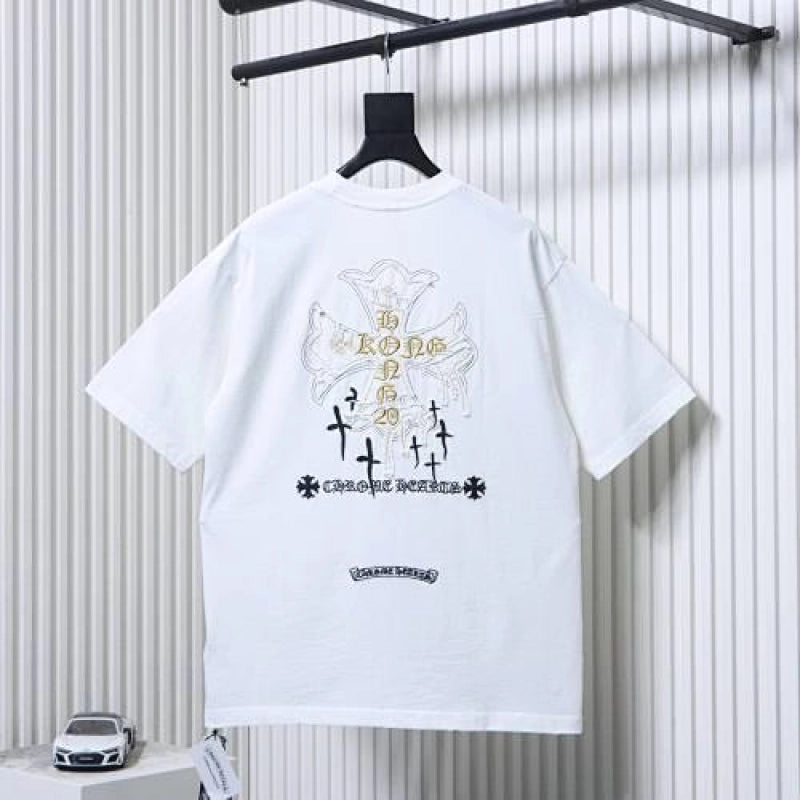 Chrome Hearts Heavy-Embroidered Sanskrit Cross T-Shirt White – CHS108