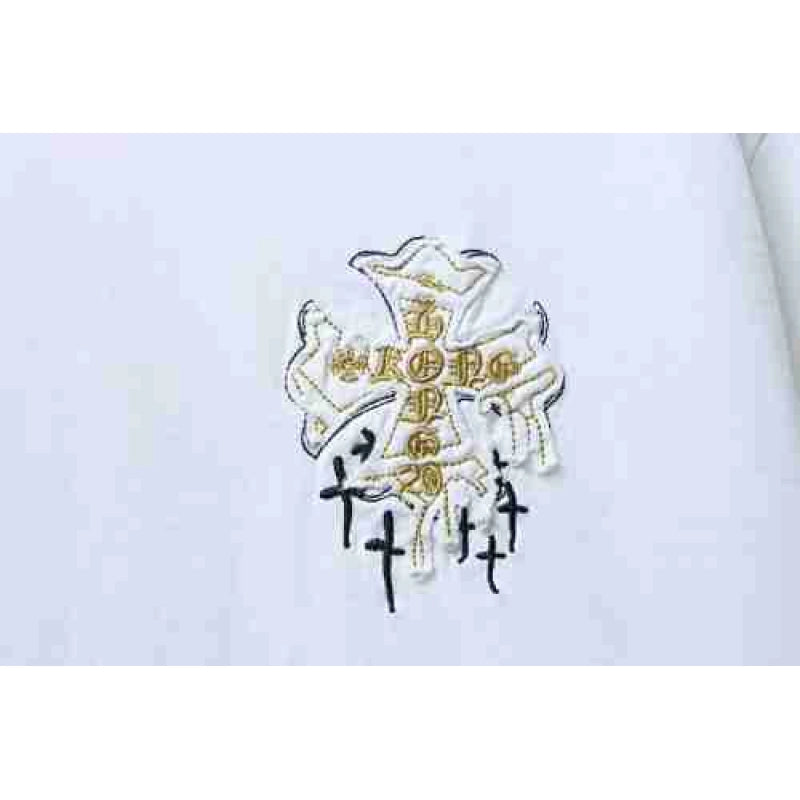 Chrome Hearts Heavy-Embroidered Sanskrit Cross T-Shirt White – CHS108