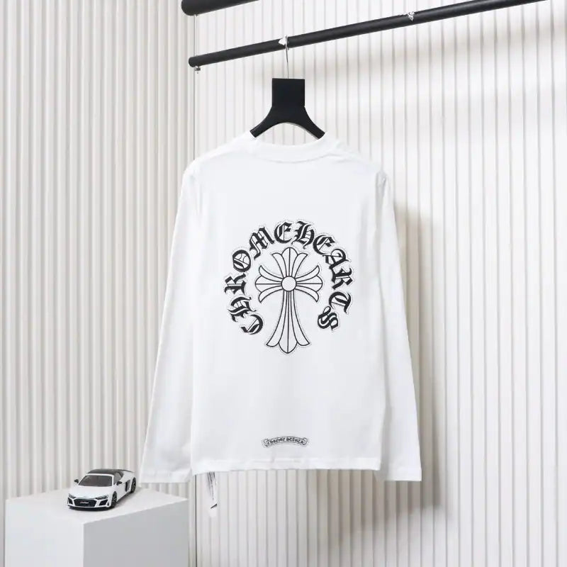 Chrome Hearts Heavy Industry High Temperature Hot Diamond Long Sleeve 24SS White – CHK036