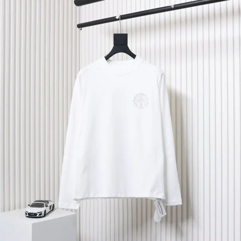 Chrome Hearts Heavy Industry High Temperature Hot Diamond Long Sleeve 24SS White – CHK036