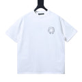 Chrome Hearts Horseshoe Embroidery Smoke-Effect Ink Splatter Washed & Distressed T-Shirt White – CHS102