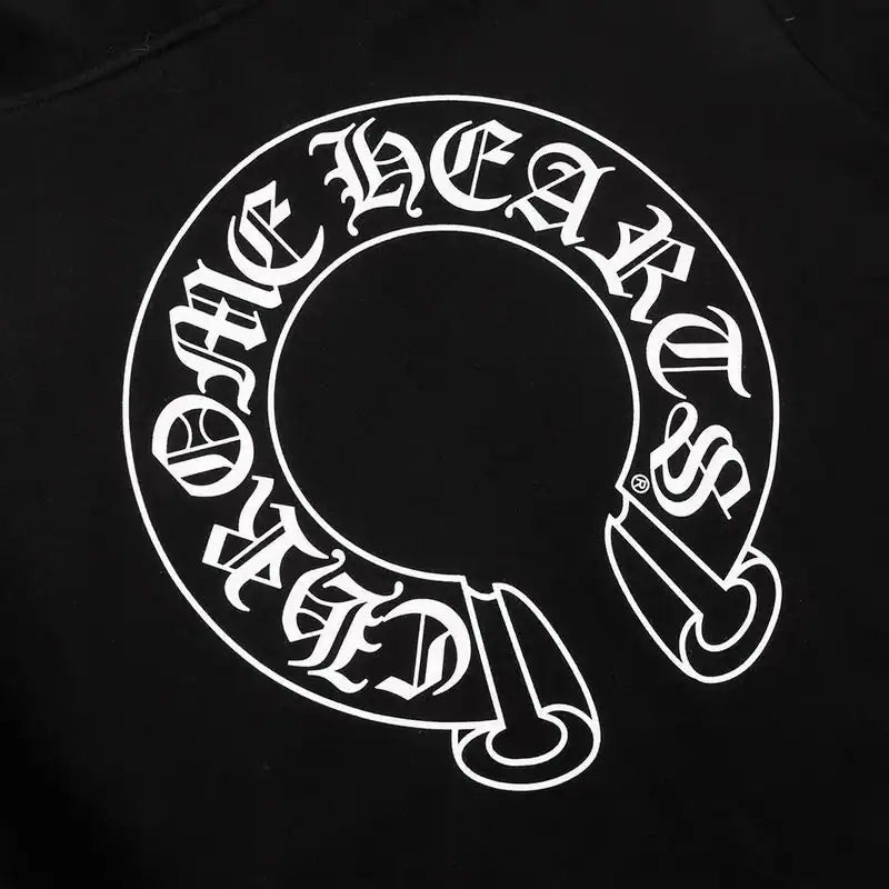 Chrome Hearts Horseshoe Floral Cross-Sleeve Zip Up Hoodie Black White – CHK003