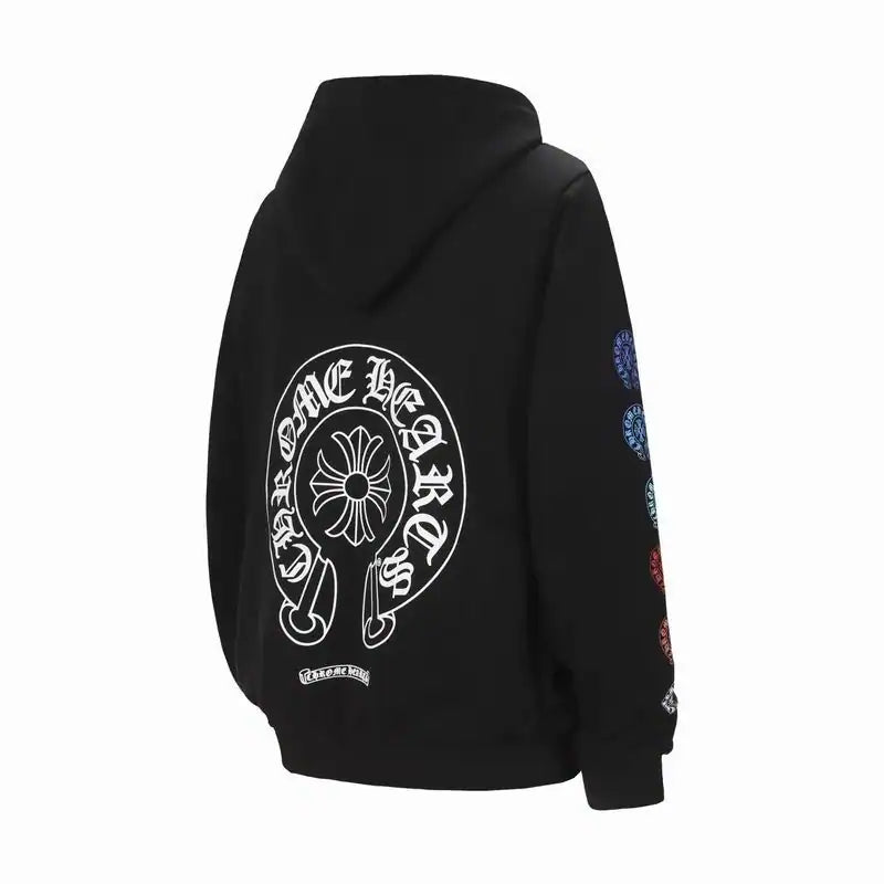 Chrome Hearts Horseshoe Logo Zip Up Hoodie Black – CHK032