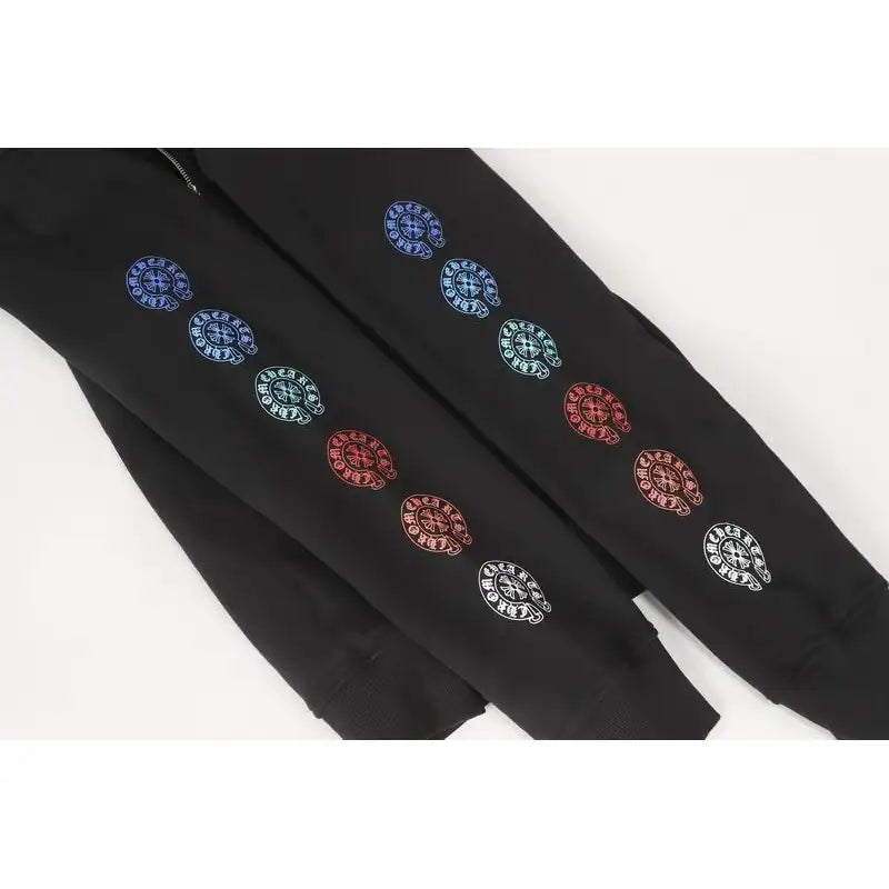 Chrome Hearts Horseshoe Logo Zip Up Hoodie Black – CHK032