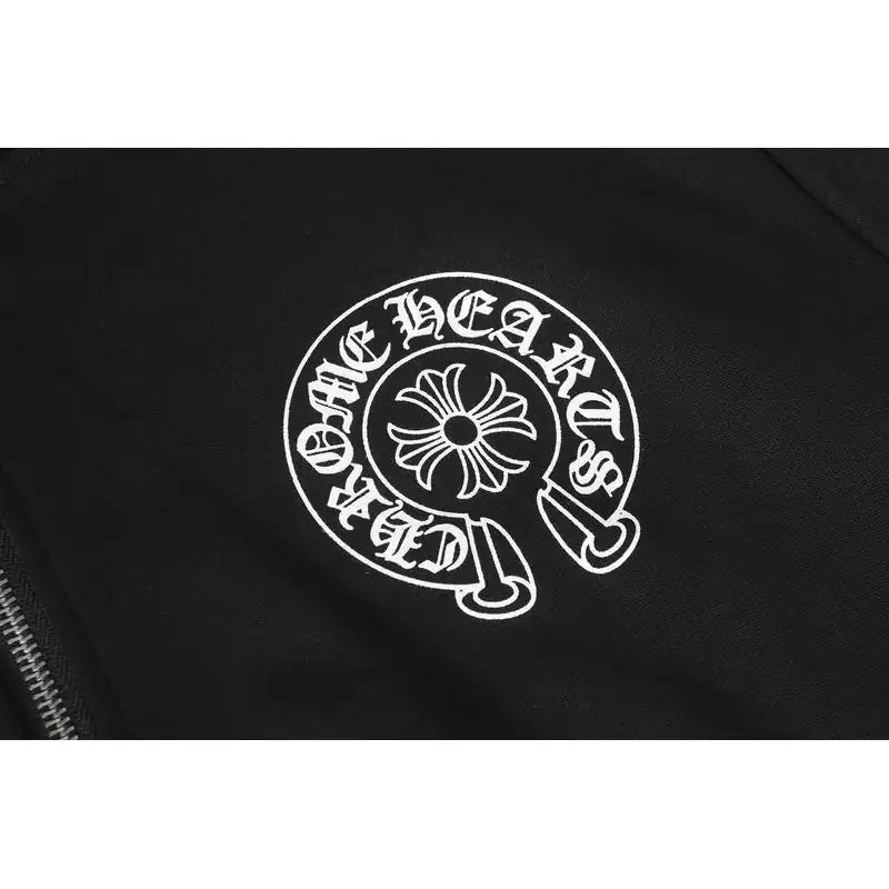Chrome Hearts Horseshoe Logo Zip Up Hoodie Black – CHK032