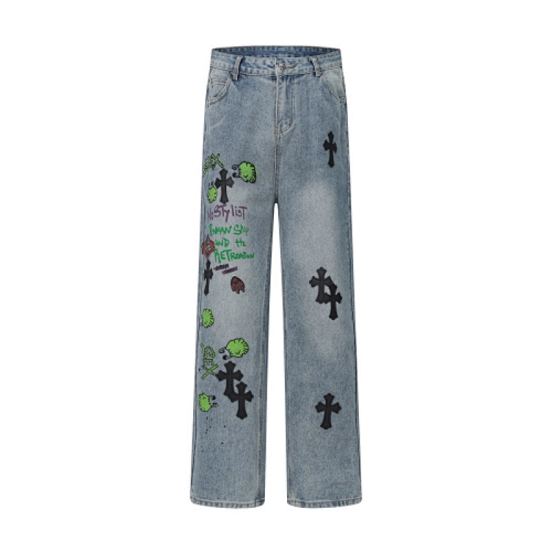 Chrome Hearts Jeans-N2809 Washed Blue – CHJ028