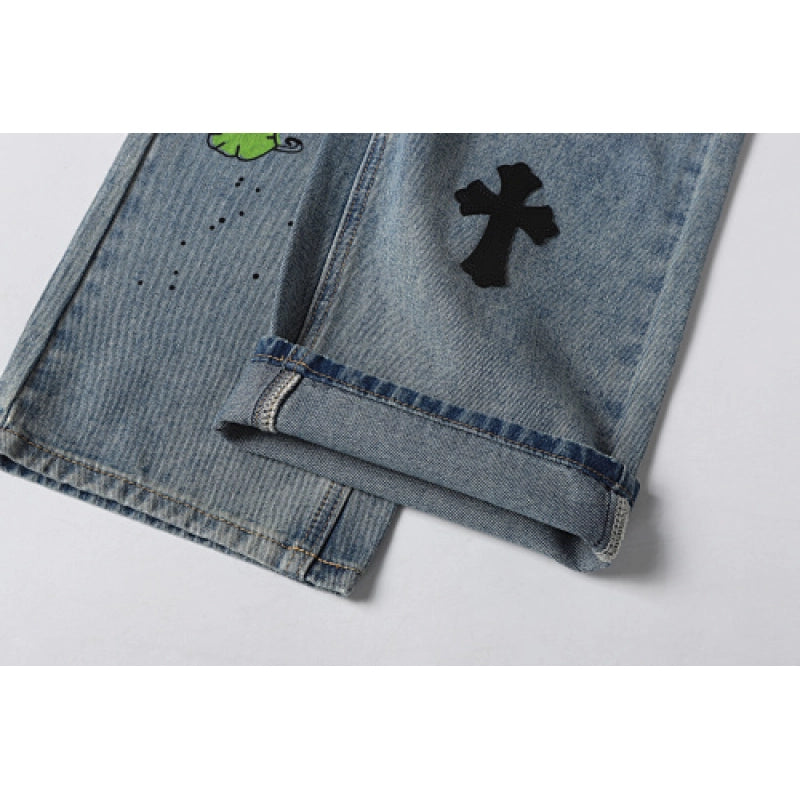Chrome Hearts Jeans-N2809 Washed Blue – CHJ028