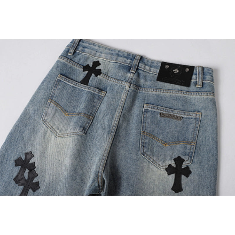 Chrome Hearts Jeans-N2809 Washed Blue – CHJ028