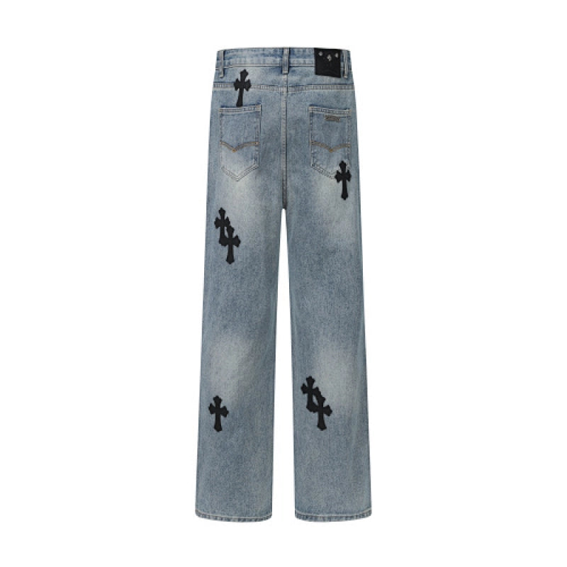 Chrome Hearts Jeans-N2809 Washed Blue – CHJ028