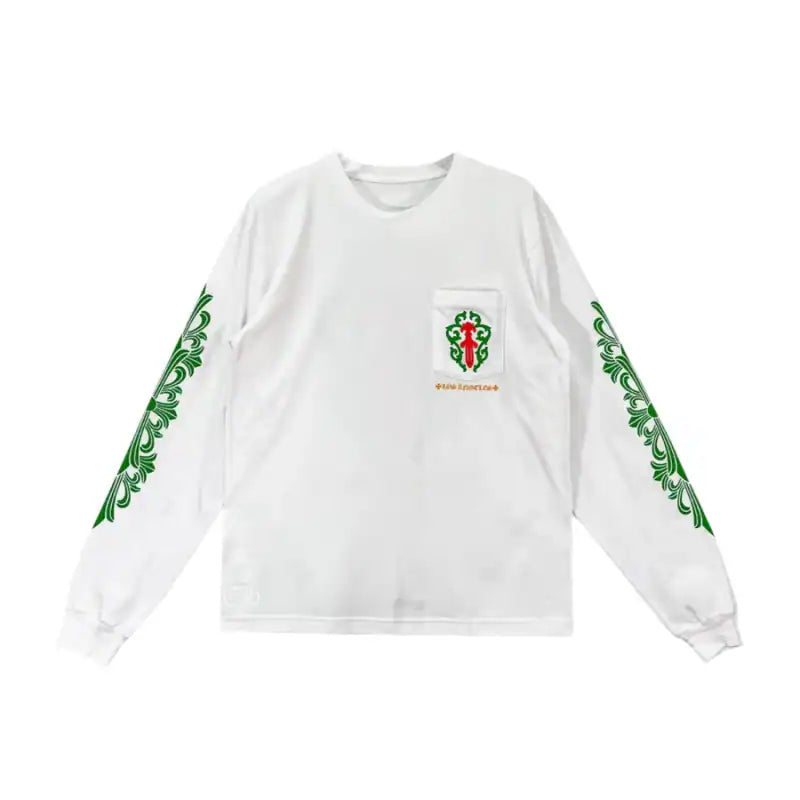 Chrome Hearts LA Exclusive Dagger Logo Long Sleeve White Tshirt – CHK048