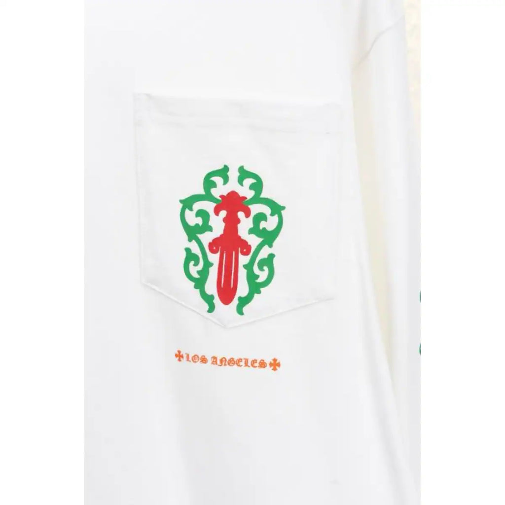 Chrome Hearts LA Exclusive Dagger Logo Long Sleeve White Tshirt – CHK048