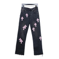 Chrome Hearts Leather Pink Cross Jeans – CHJ029