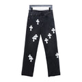 Chrome Hearts Leather White Cross Jeans – CHJ030