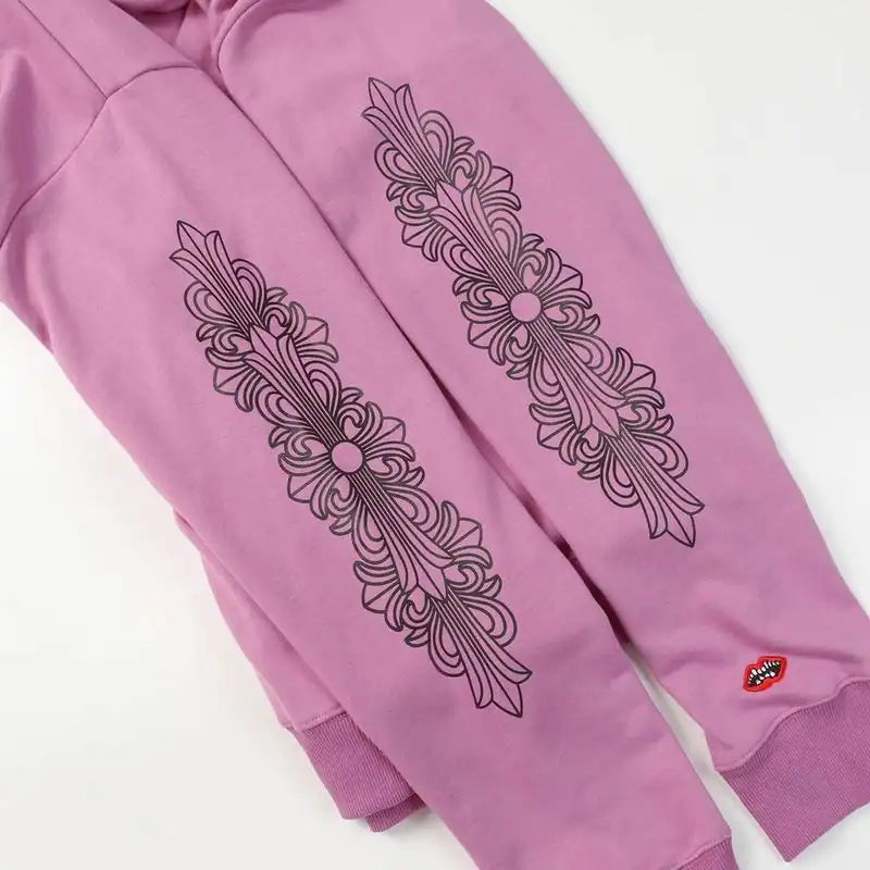 Chrome Hearts Mattyboy Cemetery Cross Hoodie Purple Pink – CHK034