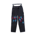 Chrome Hearts Multicolor Laser Cross Leather Jeans Dark Black – CHJ031