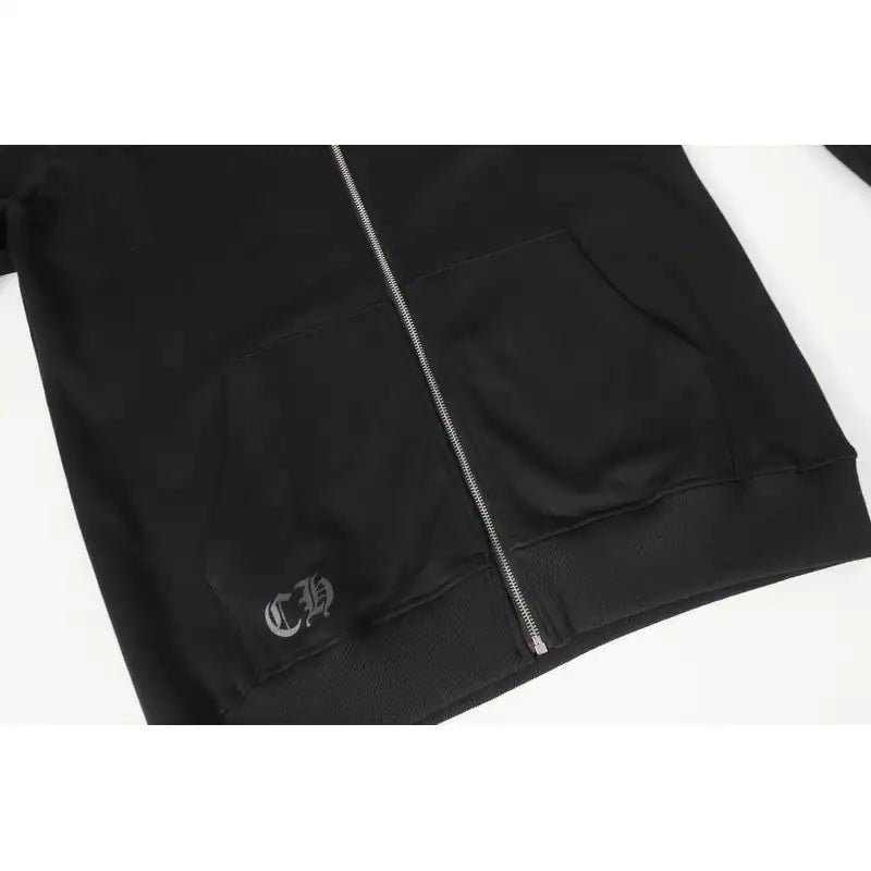 Chrome Hearts Red Tongue Zip Up Hoodie Black – CHK014